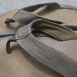 Olukai Ohana Sandals Flip Flops Mens 10 Brown Thong Comfort Casual Beach Preppy